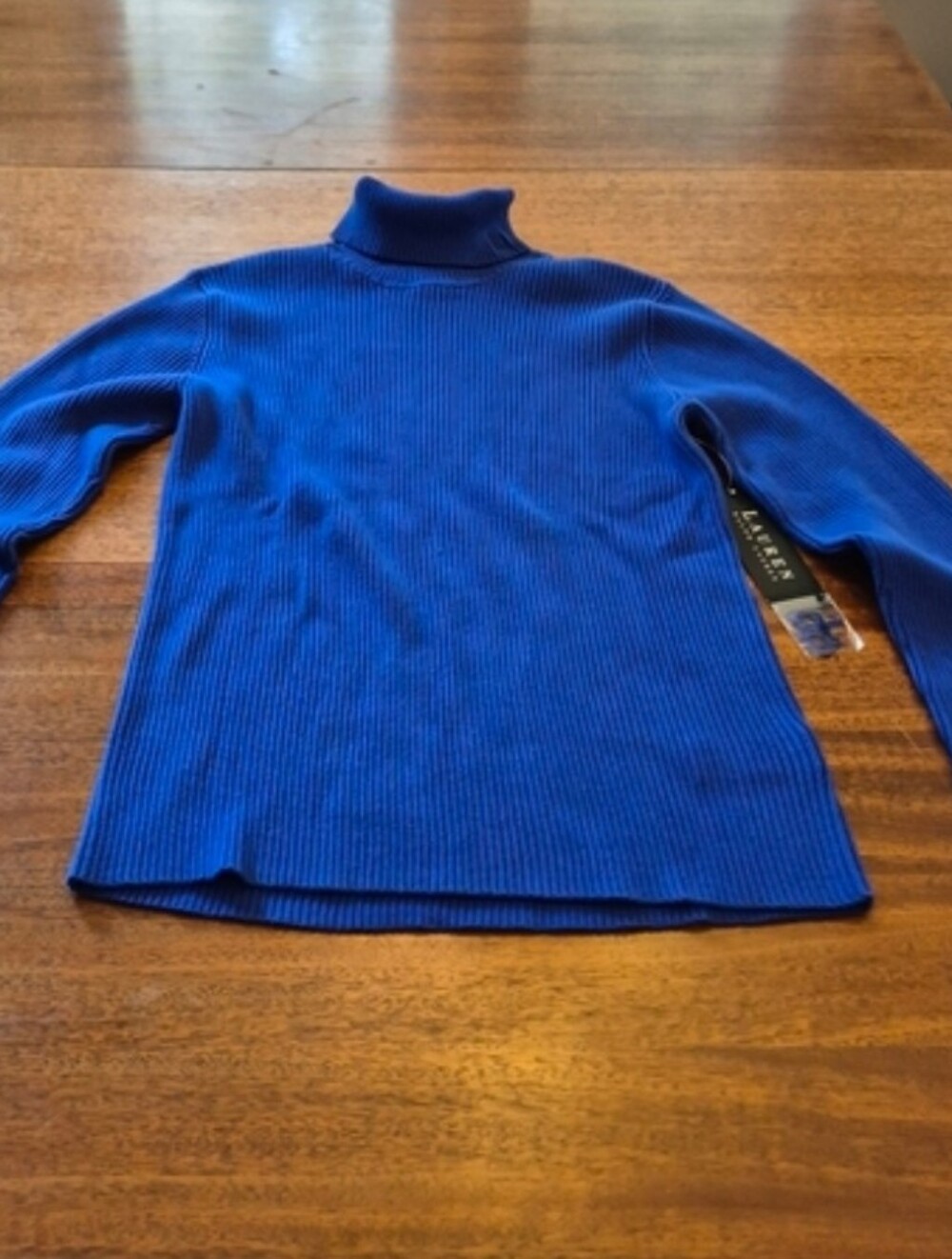 NWT Ralph Lauren Bright Colbalt Ribbed Turtleneck Sweater Size M